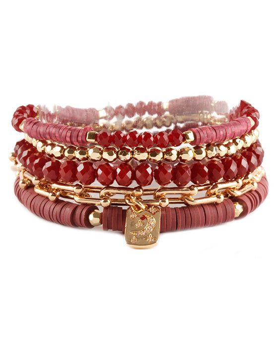 Fimo Glass Bead Elastic Bracelet