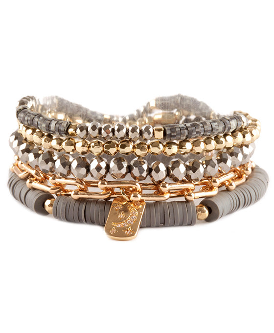 Fimo Glass Bead Elastic Bracelet