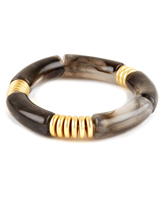 Metal Disc Resin Elastic Bracelet