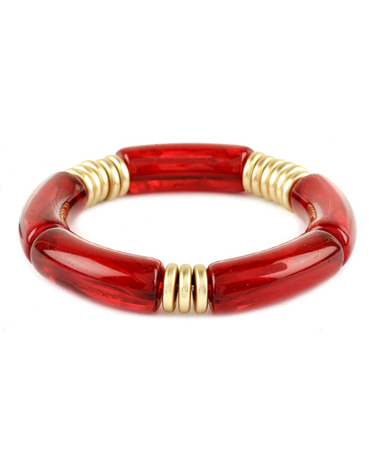 Metal Disc Resin Elastic Bracelet