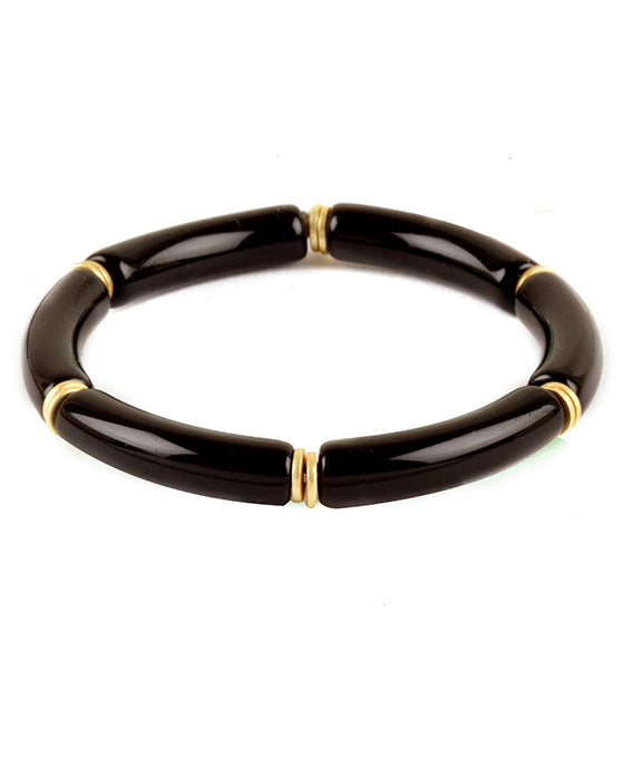 Acetate Pipe Metal Bracelet