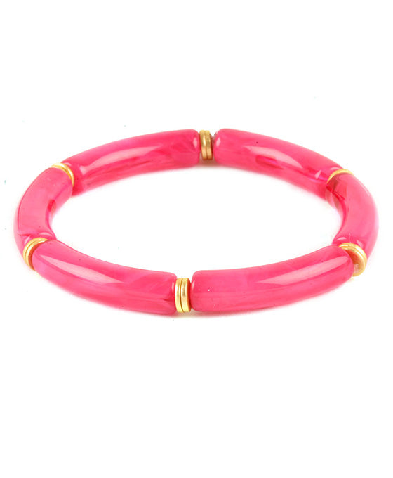 Acetate Pipe Metal Bracelet