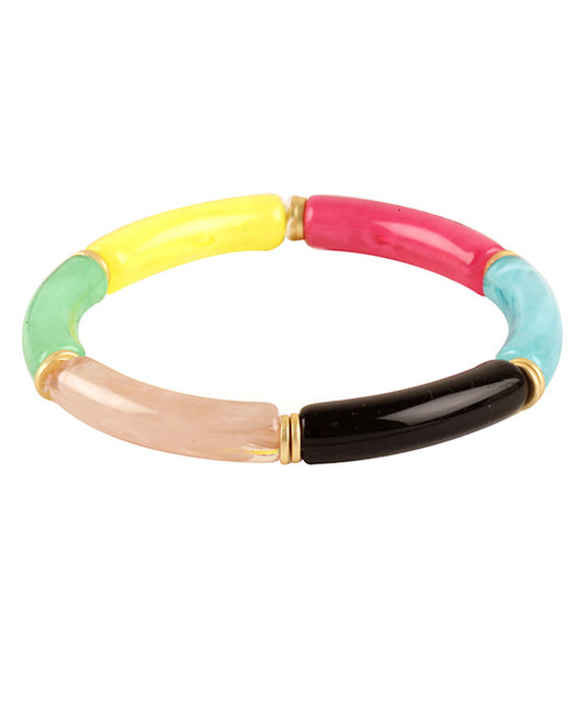 Acetate Pipe Metal Bracelet