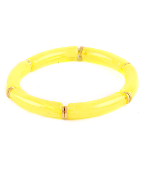 Acetate Pipe Metal Bracelet