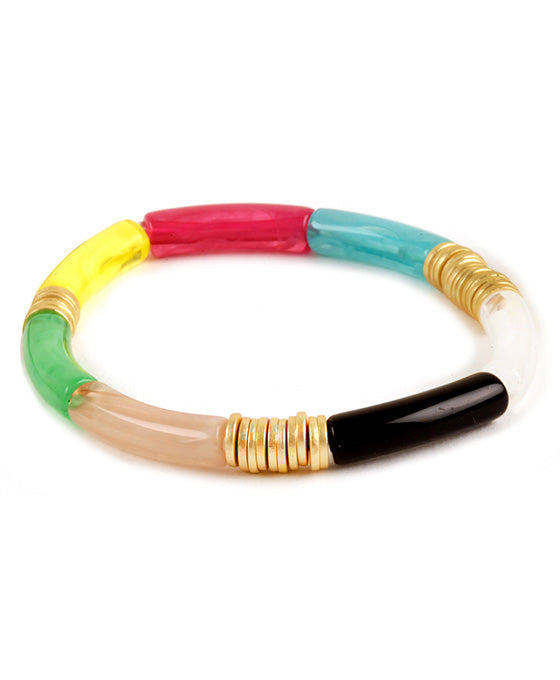Acetate Pipe & Metal Bracelet
