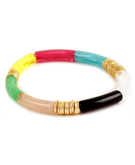 Acetate Pipe & Metal Bracelet