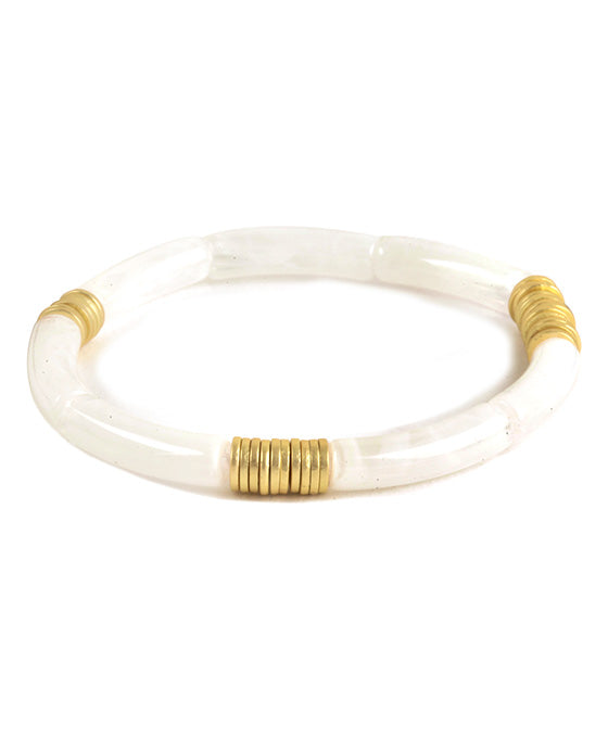 Acetate Pipe & Metal Bracelet