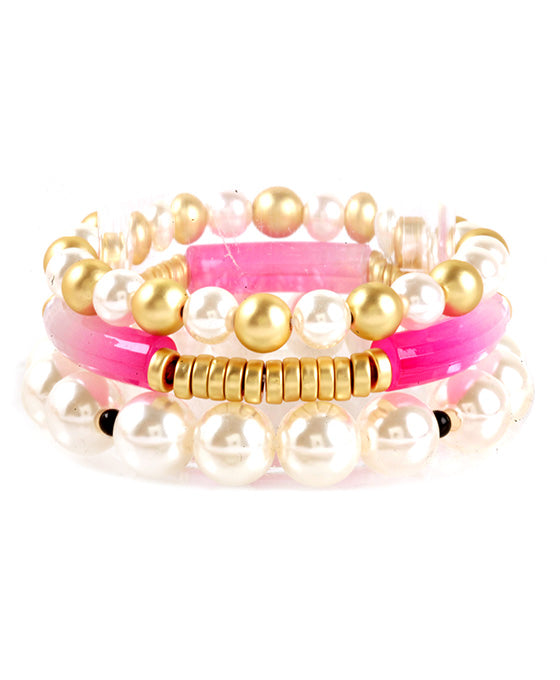 Acetate Pipe Metal Multi Stackable Bracelet