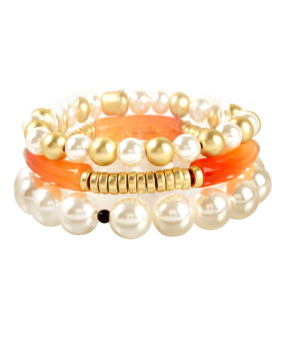 Acetate Pipe Metal Multi Stackable Bracelet
