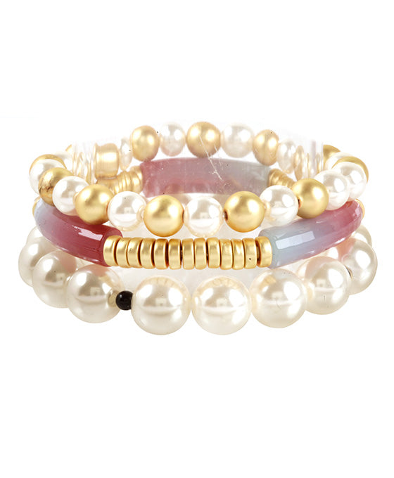 Acetate Pipe Metal Multi Stackable Bracelet