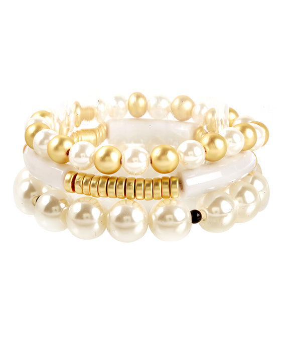 Acetate Pipe Metal Multi Stackable Bracelet