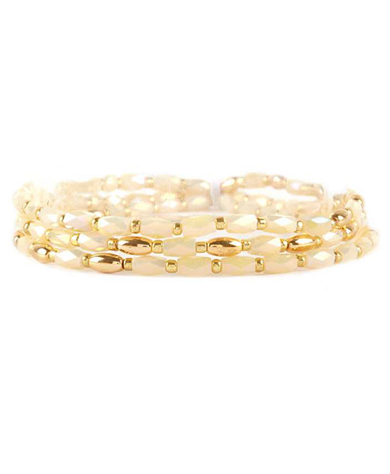 Glass & Seed Bead Multi Stackable Bracelet
