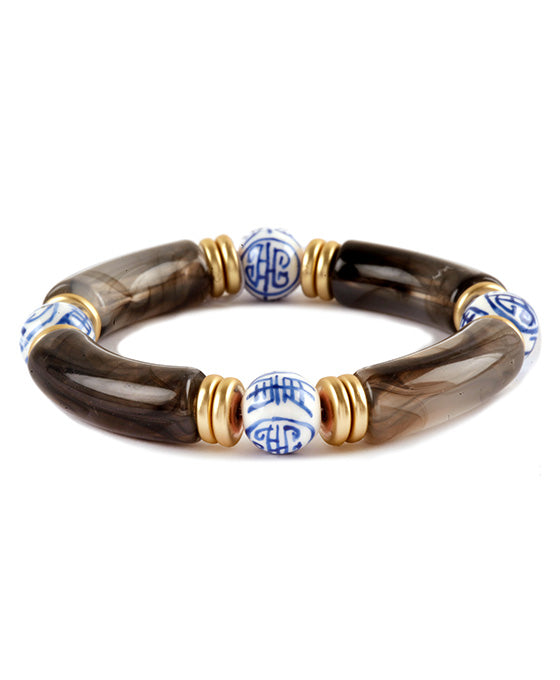 Acetate Pipe Porcelain Elastic Bracelet