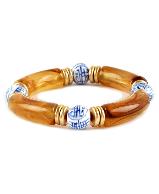Acetate Pipe Porcelain Elastic Bracelet