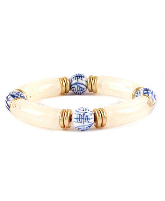 Acetate Pipe Porcelain Elastic Bracelet