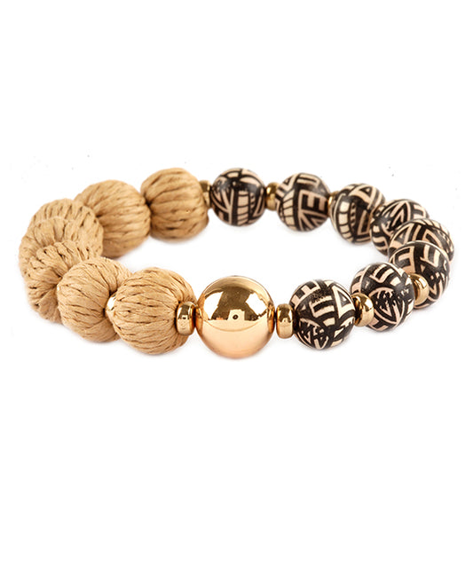 Ratan Aztec Elastic Bracelet