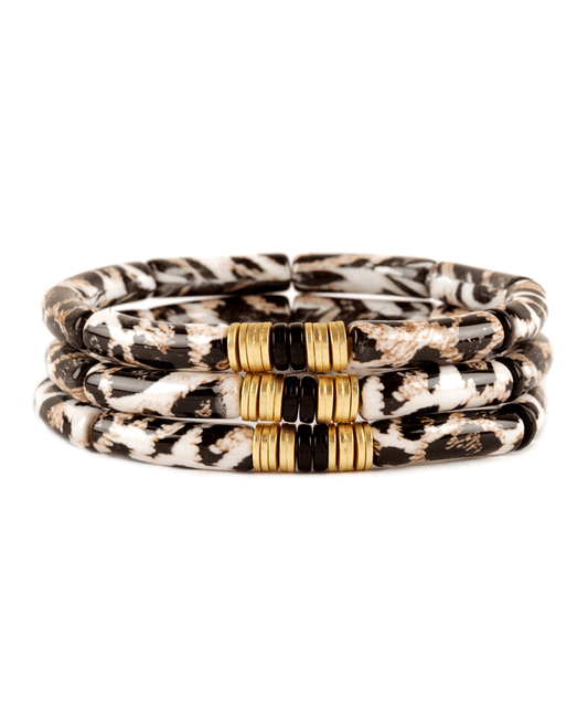 Acetate Pipe Animal Print Multi Bracelet