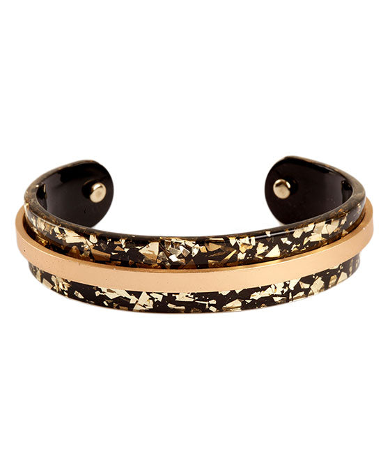Acetate & Metal Flake Bangle Bracelet