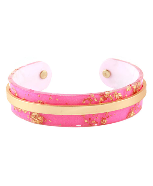 Acetate & Metal Flake Bangle Bracelet