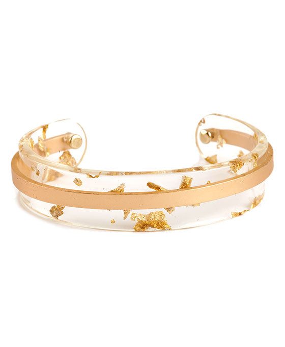 Acetate & Metal Flake Bangle Bracelet