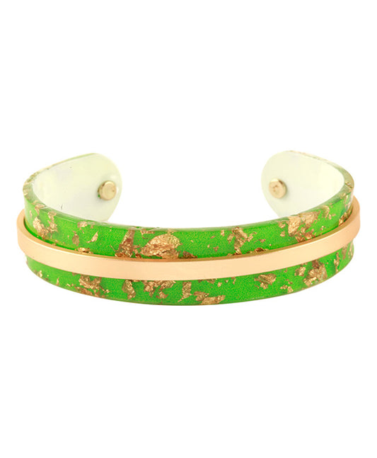 Acetate & Metal Flake Bangle Bracelet