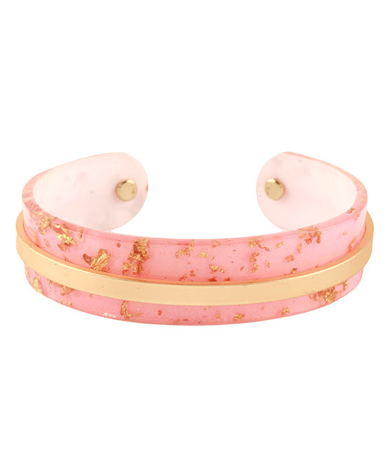 Acetate & Metal Flake Bangle Bracelet