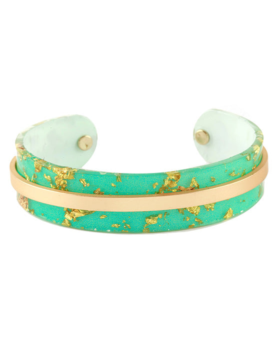 Acetate & Metal Flake Bangle Bracelet