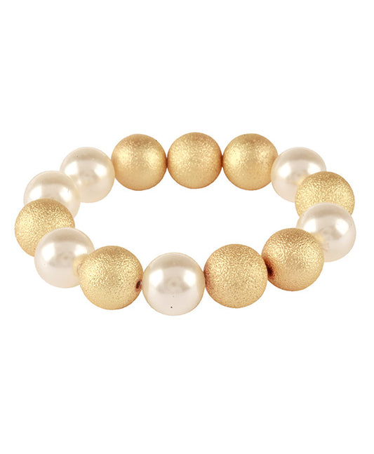 Plastic Pearl CCB Texture Ball Bracelet