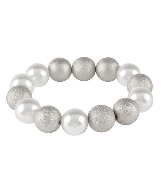 Plastic Pearl CCB Texture Ball Bracelet