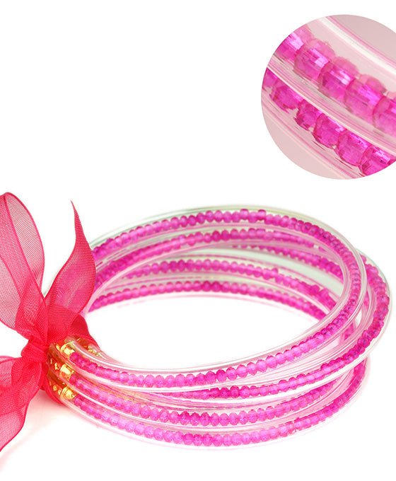 Plastic Tube Glass Bead Stackable Bracelet