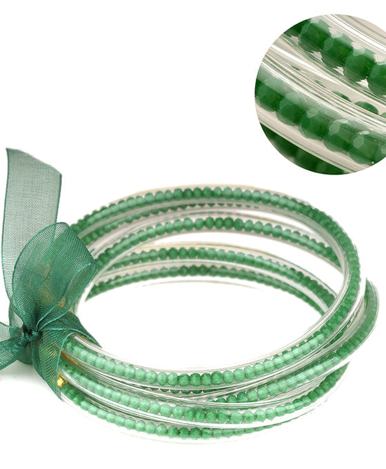 Plastic Tube Glass Bead Stackable Bracelet