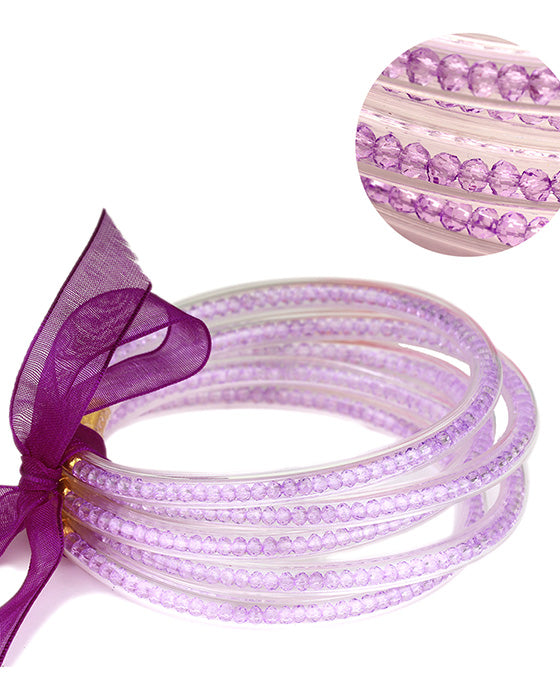 Plastic Tube Glass Bead Stackable Bracelet