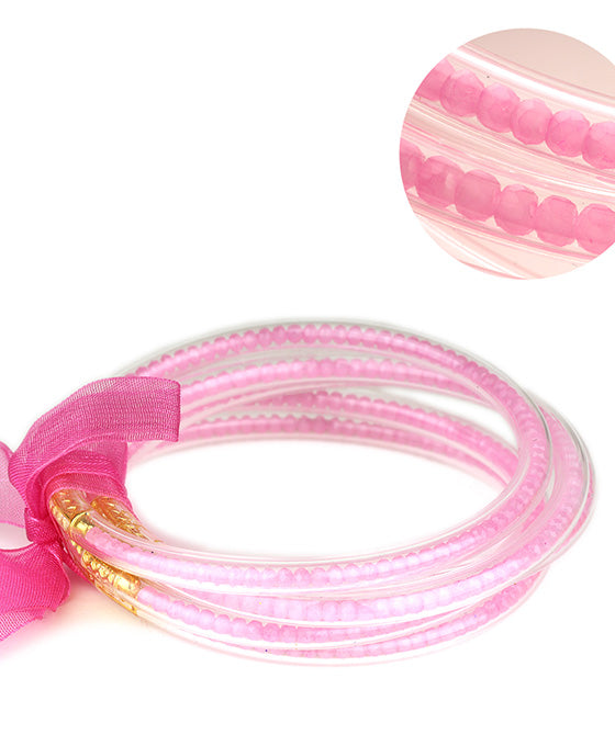 Plastic Tube Glass Bead Stackable Bracelet