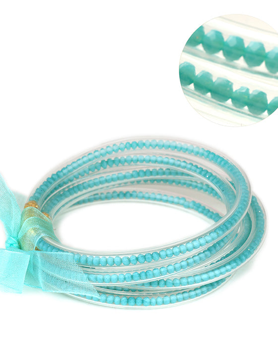 Plastic Tube Glass Bead Stackable Bracelet