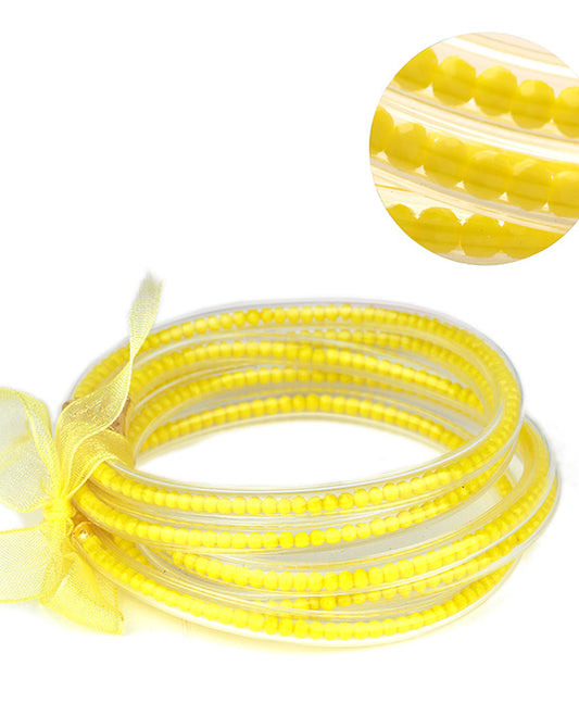 Plastic Tube Glass Bead Stackable Bracelet