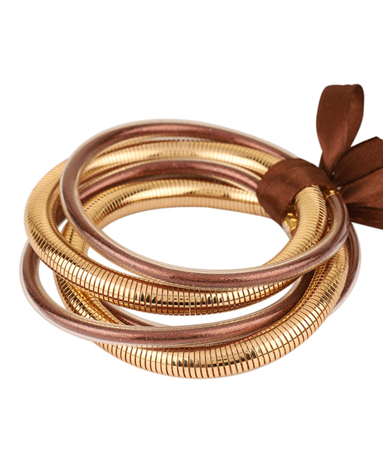 Plastic Tube Glitter Herringbone Bracelet