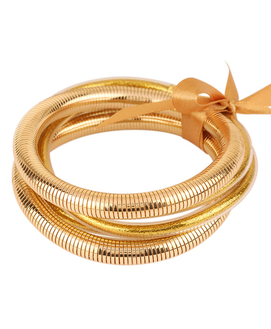 Plastic Tube Glitter Herringbone Bracelet
