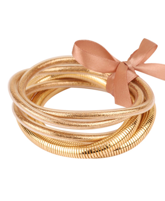 Plastic Tube Glitter Herringbone Bracelet