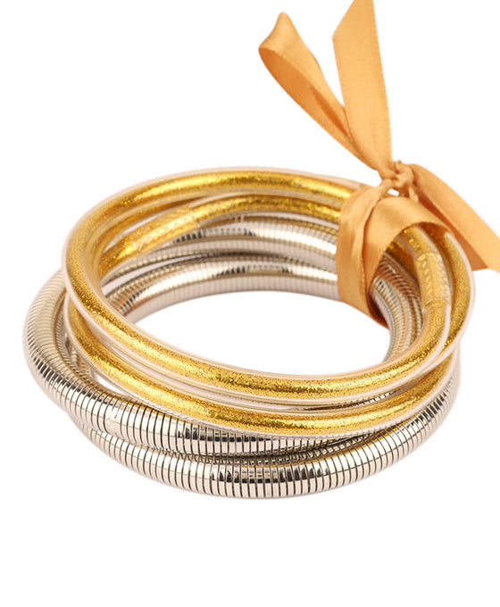 Plastic Tube Glitter Herringbone Bracelet