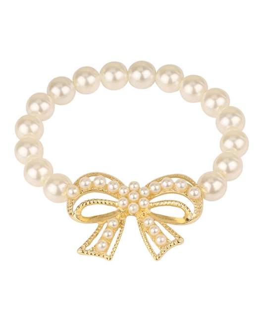 Pearl Bow Elastic Bracelet
