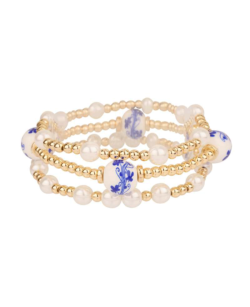 CCB Ball & Porcelain Elastic Bracelet
