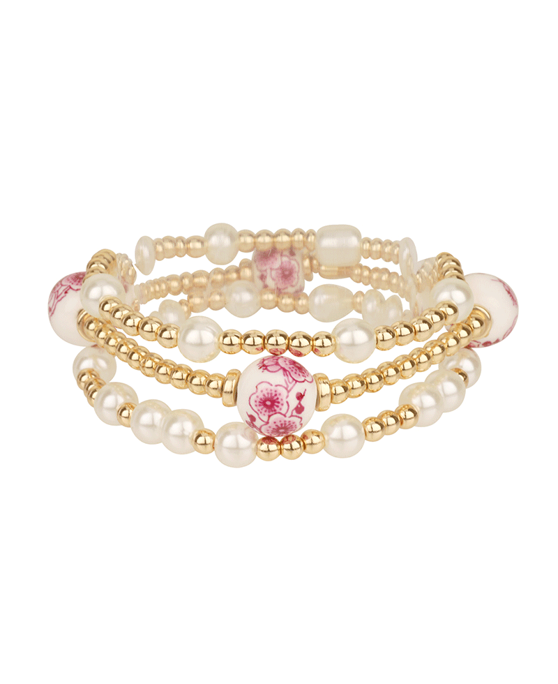 CCB Ball & Porcelain Elastic Bracelet