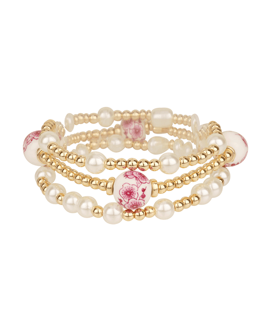 CCB Ball & Porcelain Elastic Bracelet