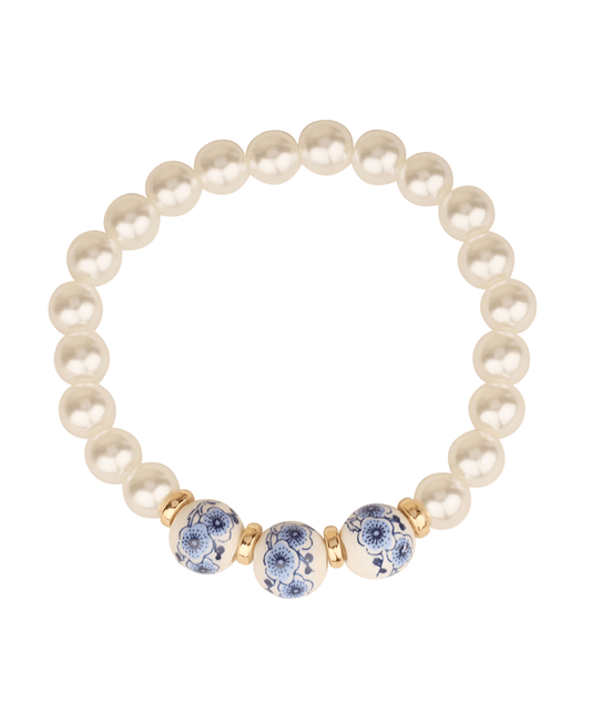 Pearl w/ Ceramic Elastic Bracelet