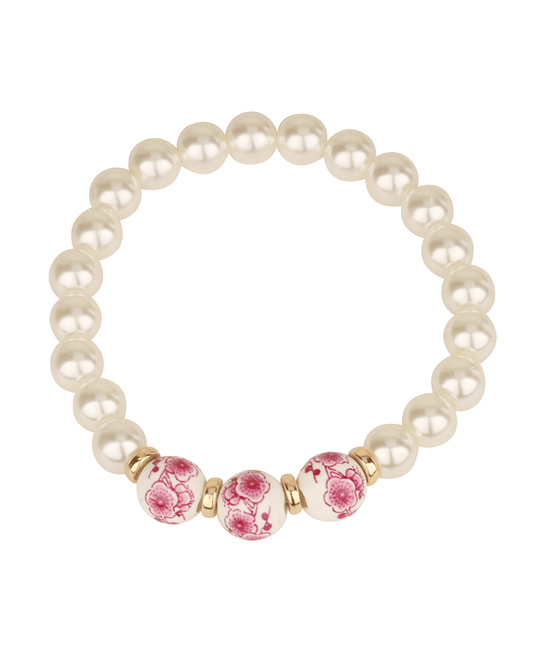 Pearl w/ Ceramic Elastic Bracelet