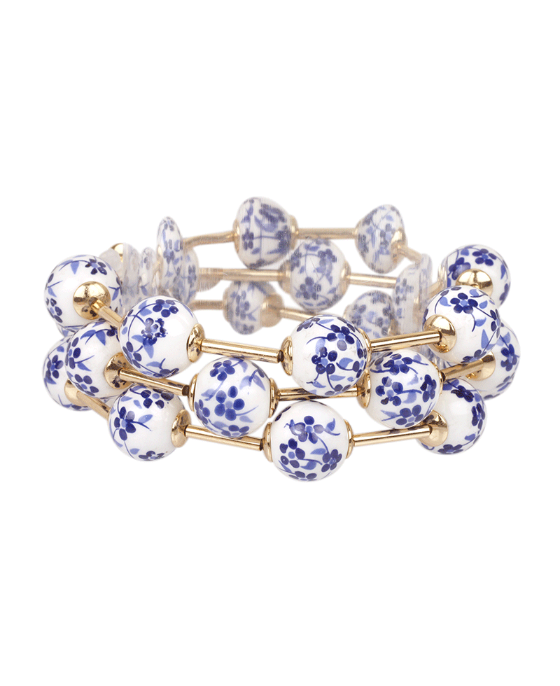 Ceramic & Bar Elastic Bracelet
