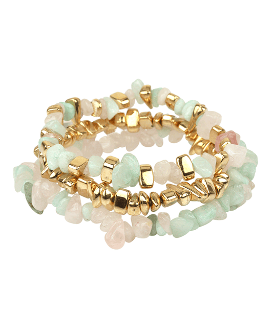 Multi Plastic Bead Elastic Bracelet