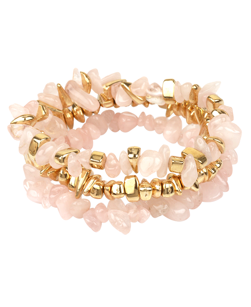 Multi Plastic Bead Elastic Bracelet