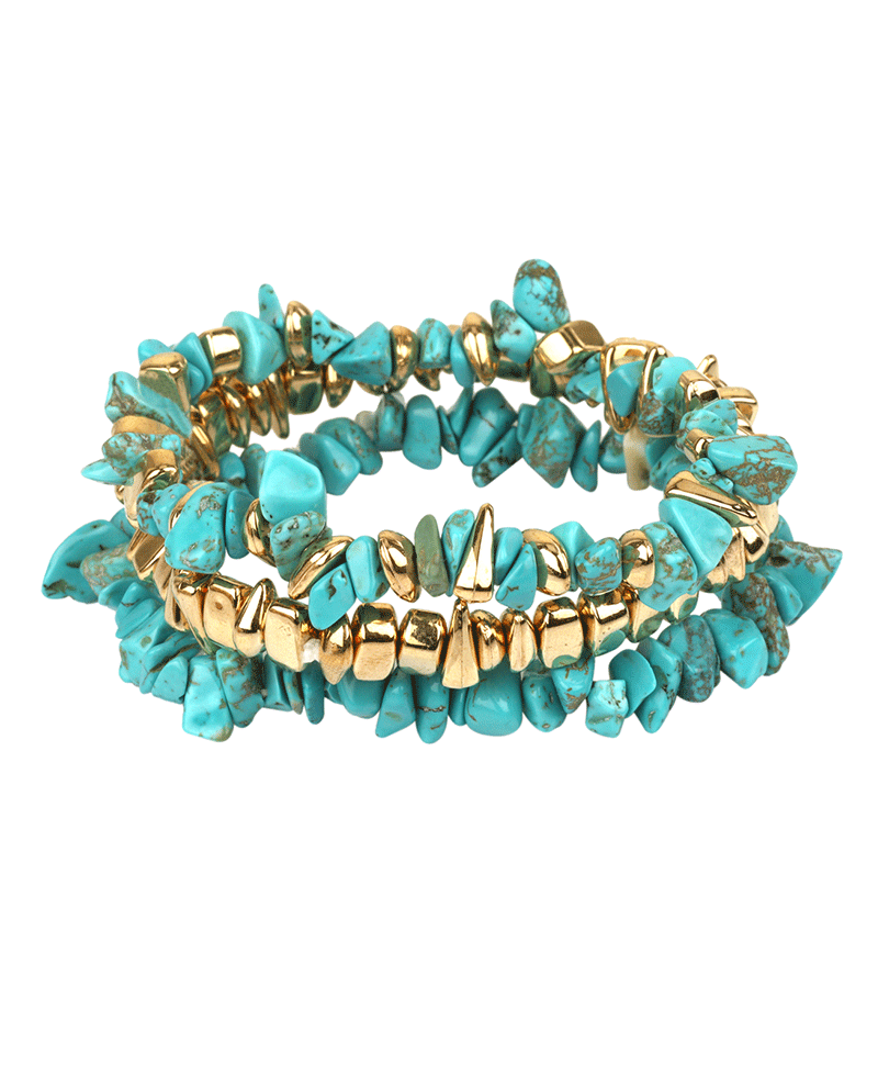 Multi Plastic Bead Elastic Bracelet