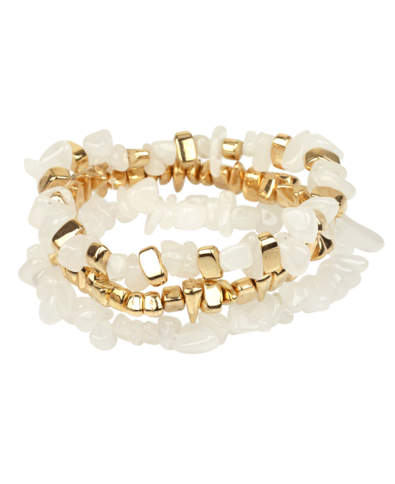 Multi Plastic Bead Elastic Bracelet
